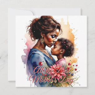 Día de la Madre Arte de Amor Acuarela Africana