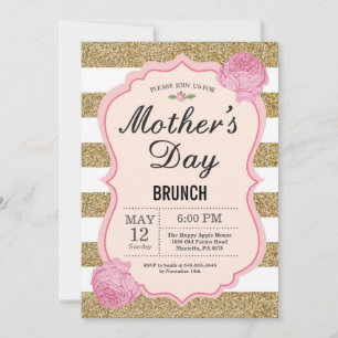 Día de la Madre Brunch Invitación Flor Floral Rosa