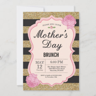 Día de la Madre Brunch Invitación Flor Floral Rosa