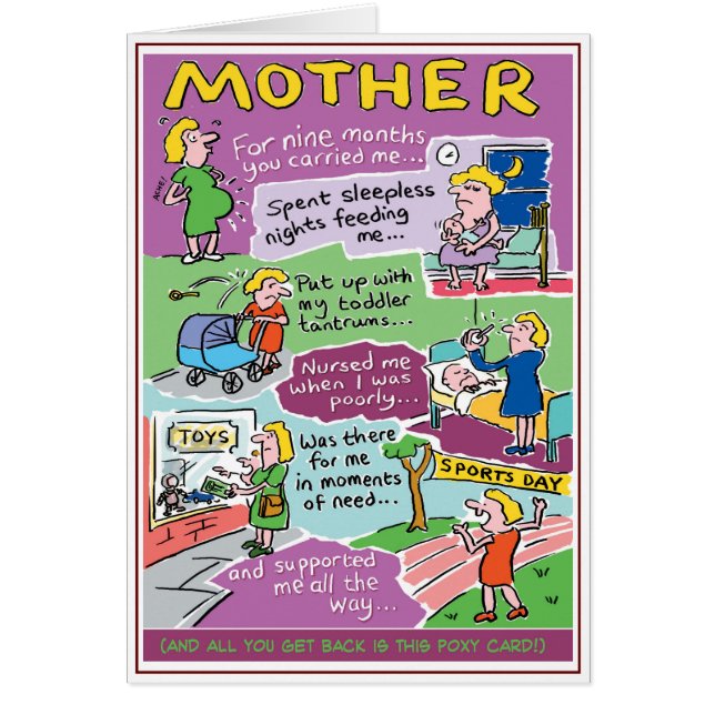 Día de la Madre Cartoons y Historias Divertidas (Frente)