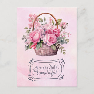 Día de la Madre con tarjeta de rosas rosadas