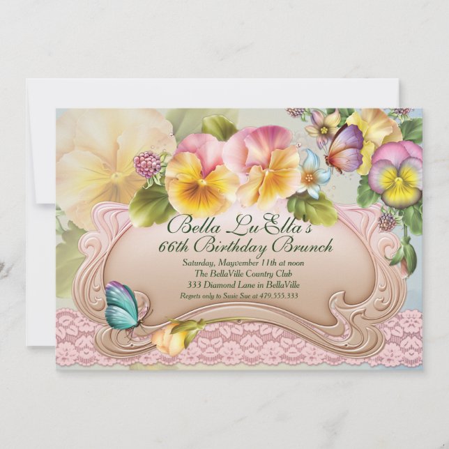 Día de la Madre de brunch de cumpleaños Invitacion (Anverso)