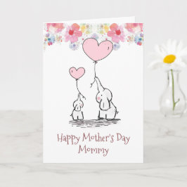 Día de la Madre De La Madre Elefante Y Tarjeta De 