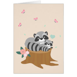 Día de la Madre de Raccoons para la mamá dulce y e