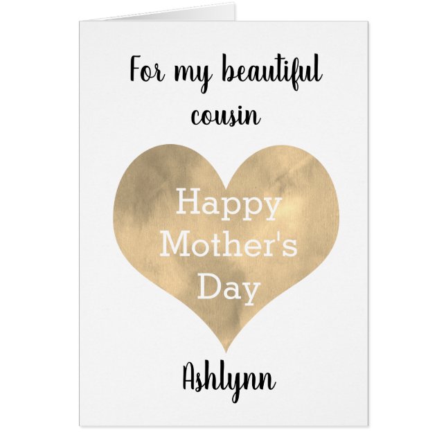 Día de la Madre de un Primo Personalizado (Frente)