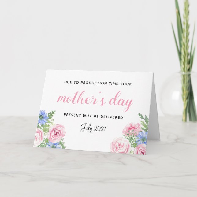 Día de la Madre embarazo invitación lindo floral (Anverso)