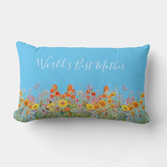 Día de la madre floral lanza almohada lumbar (Anverso)