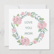 Día de la Madre Floral Love You Mom Square Card