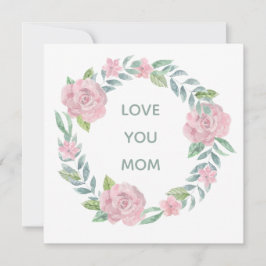 Día de la Madre Floral Love You Mom Square Card