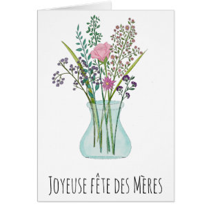 Día de la madre francesa Ramo rosa de flores