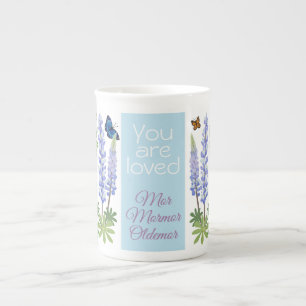 Día de la Madre Hueso China taza flores y mariposa