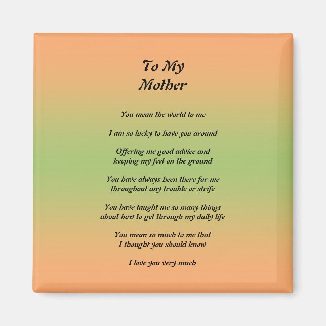 Día de la Madre, imán del peom (Frente)