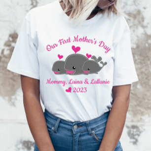 Día de la madre, madre de Chicas gemelos, camiseta