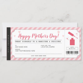 Día de la Madre Mani Pedi Certificado de cheques d