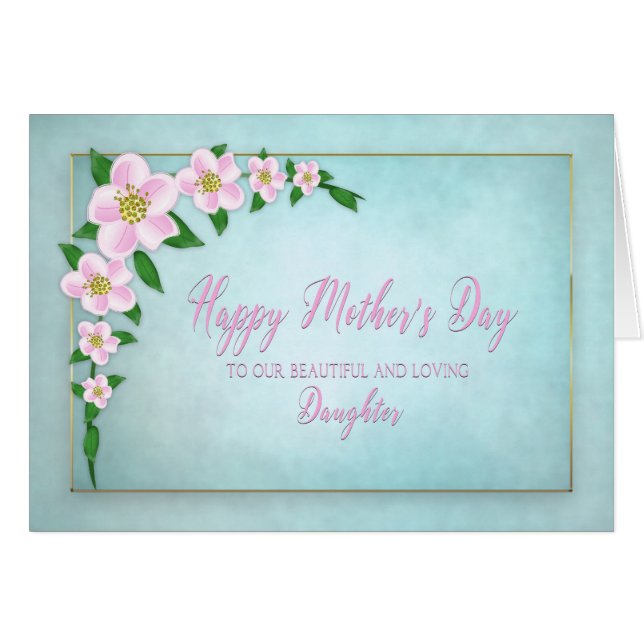 Día de la Madre, NUESTRA hija Delicada Flores de A (Anverso (Horizontal))