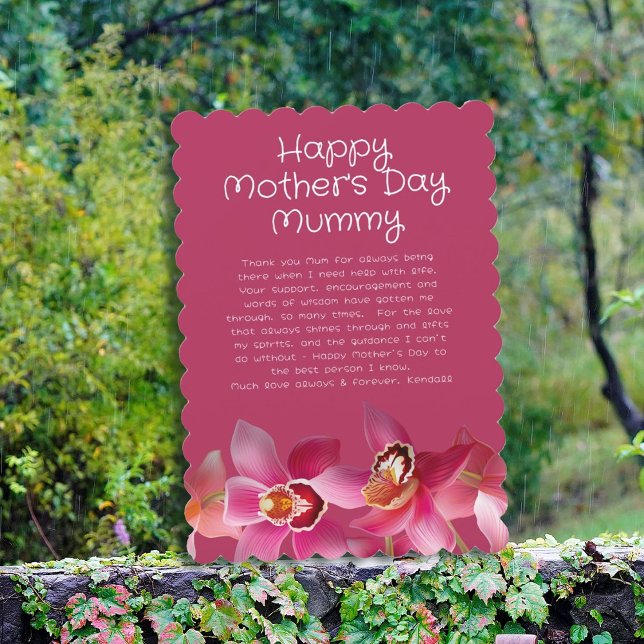 Día de la Madre Orchids Gracias Tarjeta De Mensaje (Subido por el creador)