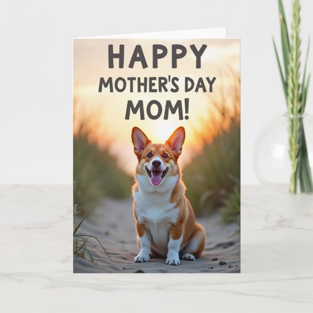 Día de la Madre Tarjeta de Mamá Perrito Dulce (Anverso)