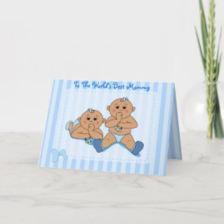 Día de la Madre - Tarjeta para niños gemelos