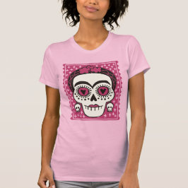 Día de la Muerte Frida Kahlo Camiseta de la Calave