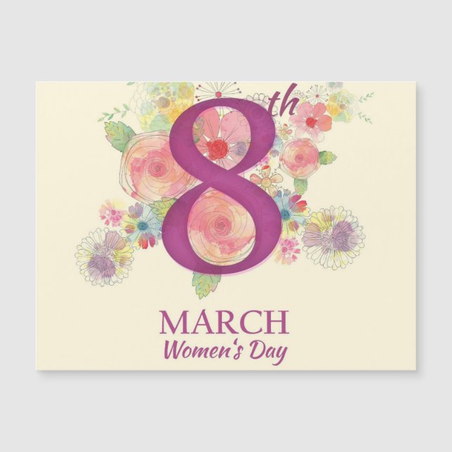 Día de la Mujer 8 de Marzo Tarjeta Magnética (Anverso)