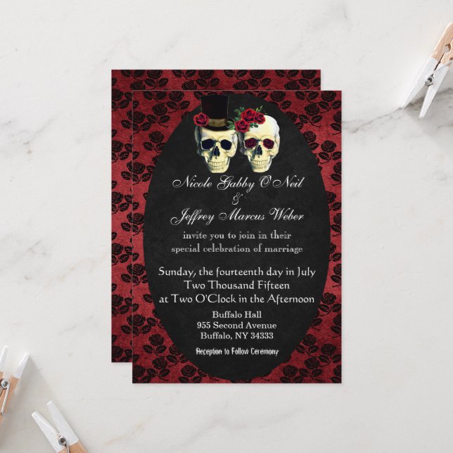 Día de la novia muerta y la invitación a la boda d (Anverso/Reverso In Situ)