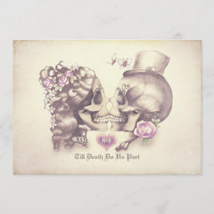 Día de la Pareja de Cráneo de Invitaciones a la Bo