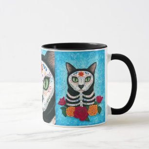 Día de la taza muerta del arte del cráneo del