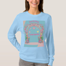 Día de la Tierra AI Arte Camiseta azul claro de la