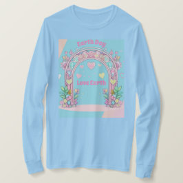 Día de la Tierra AI Arte Camiseta azul claro de la