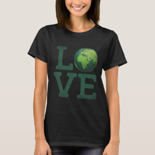Día de la Tierra Amor Camiseta Hombres Mujeres Med
