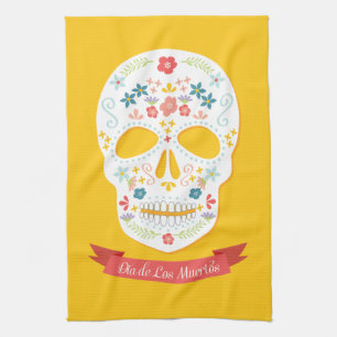 Día de la toalla de cocina muerta del cráneo del