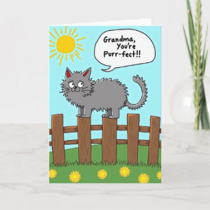 Día de las Abuelas Dulces Tarjeta Felina