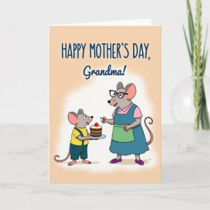 Día de las Abuelas Ratón Tarjeta Dulce