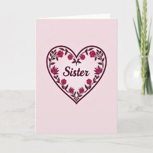 Día de las Hermanas Florales Tarjeta del Corazón