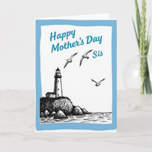 Día de las madres de aves marinas tarjeta de herma