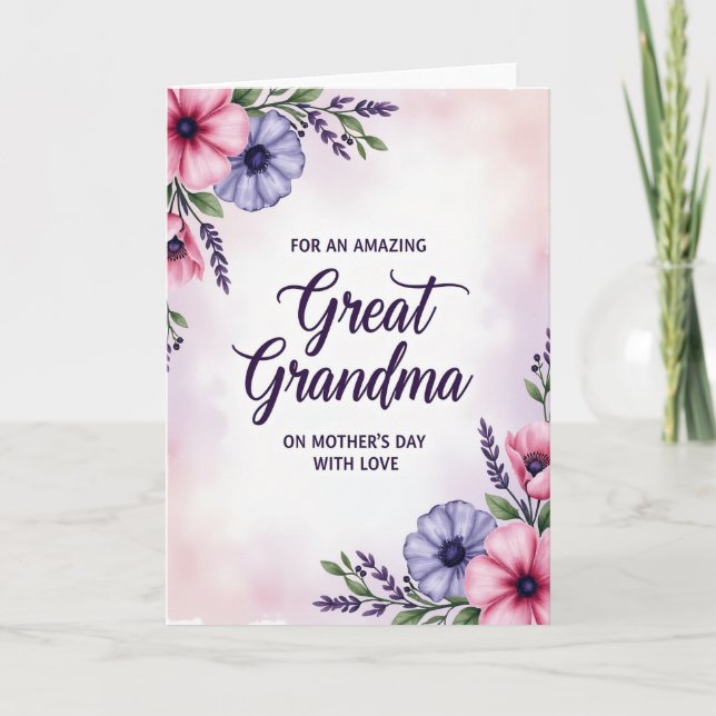 Día de las Madres Dulces Tarjeta Floral (Anverso)