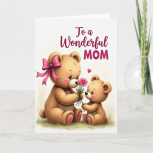 Día de las Madres Osa Dulce Tarjeta de Escena