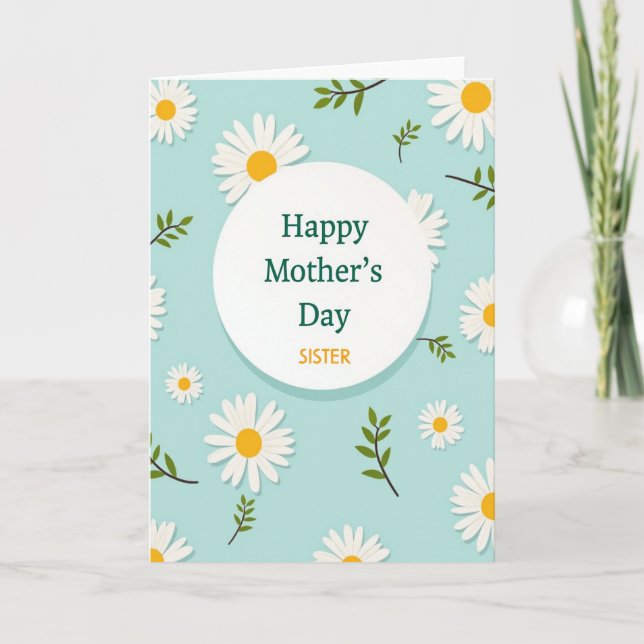 Día de las Madres Queridas Tarjeta de Margaritas (Anverso)