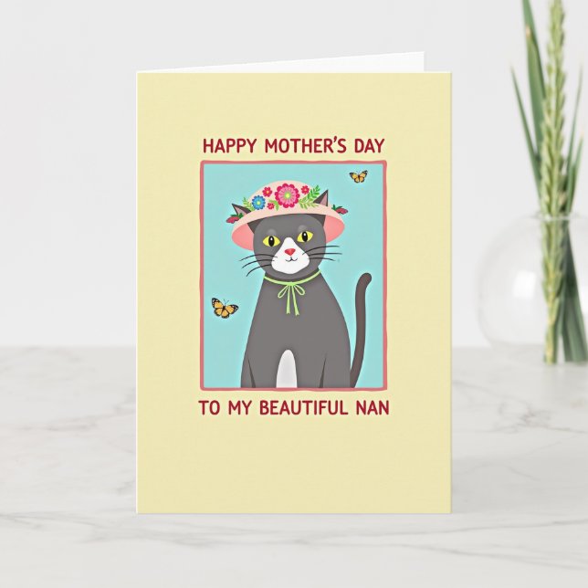 Día de las Mamás Gatas Dulces Tarjeta de Arte (Anverso)