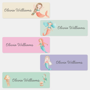 Día de las Sirenas Lindas Etiquetas de ropa del co