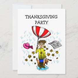 Día de lluvia en una invitación de Acción de Graci