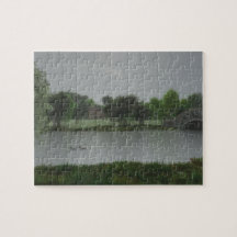 Día de lluvias en el rompecabezas del lago Jigsaw