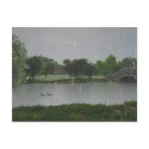 Día de lluvias en la postal del lago