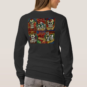 Día de los cráneos muertos/de la camisa llameant