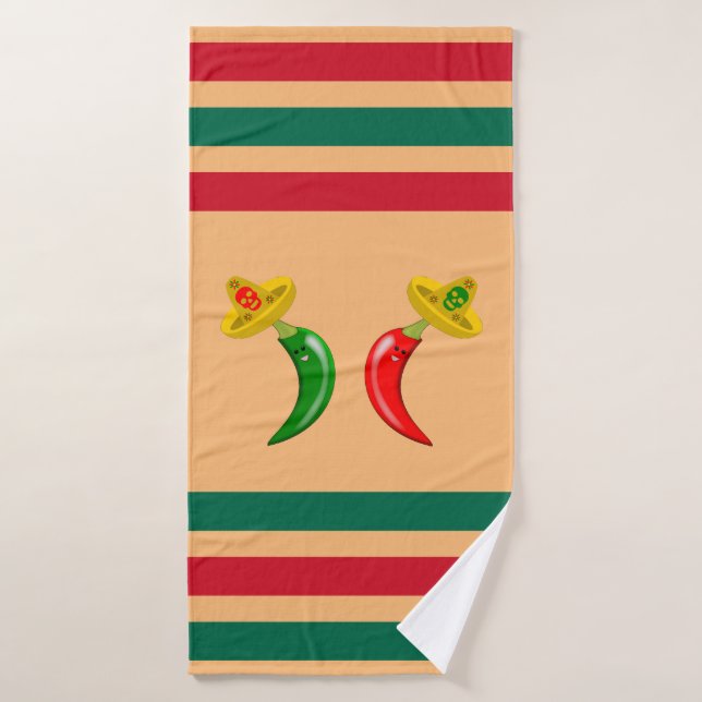 Día de los Muertos Chilis Mexicanos (Toalla de baño)