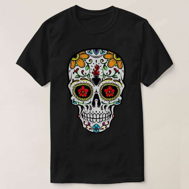 Dia de Los Muertos Costume Azúcar Camiseta Hombres (Diseño del anverso)