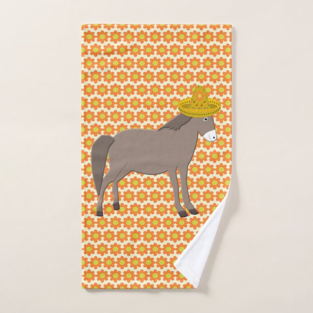 Día de los muertos en el burro mexicano (Toalla de mano)