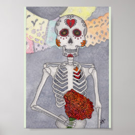 Día de los muertos en el esqueleto Arte Imprimir M