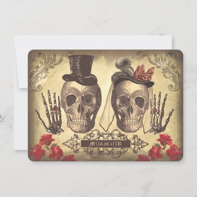 Día de los Muertos Góticos Salven las tarjetas de  (Anverso)