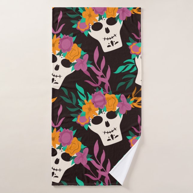 Dia de Los Muertos, Halloween tradicional Mexicano (Toalla de baño)